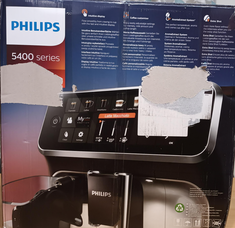 Philips LatteGo 5400 series EP5446/70 Bean To Cup Coffee Machine Silver