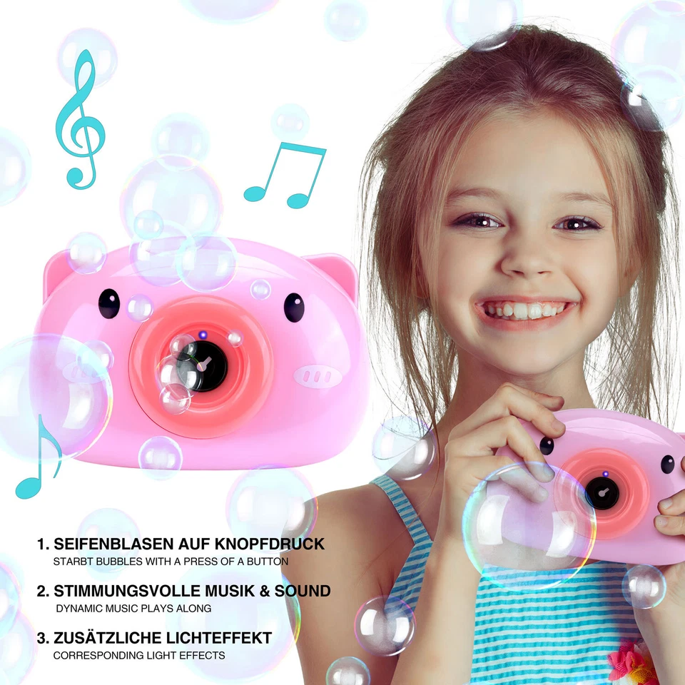 Seifenblasenmaschine Seifenblasen-Pistole Bubble-Machine Kamera Kids Bubble-Gun - Bild 4 von 4