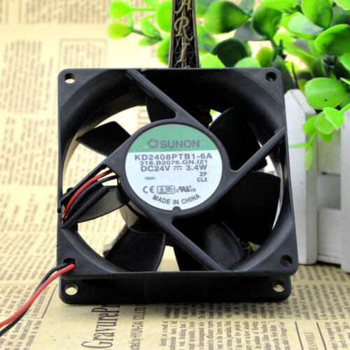 SUNON KD2408PTB1-6A DC 24V 3.4W 2-wire 80x80x25mm Case Cooling Fan Fast Delivery - Picture 4 of 5