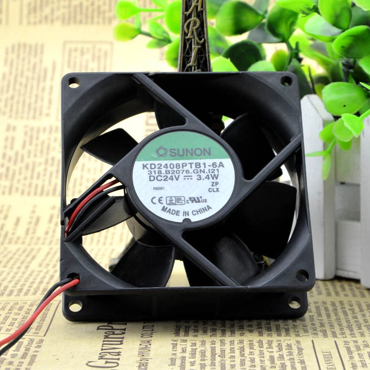 SUNON KD2408PTB1-6A DC 24V 3.4W 2-wire 80x80x25mm Case Cooling Fan Fast Delivery - Image 4 of 4