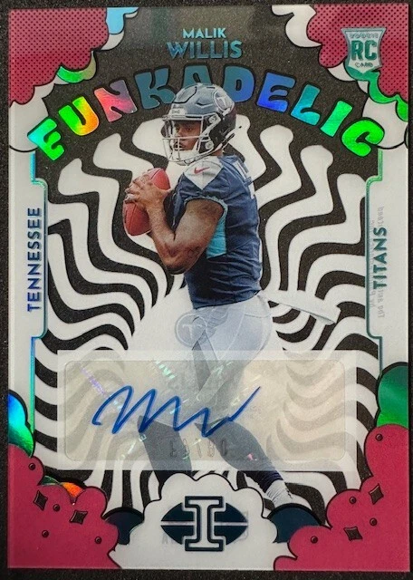 2022 Panini Illusions Funkadelic Red Parallel Malik Willis Auto RC #F-18 SN08/49 - Image 3 of 4