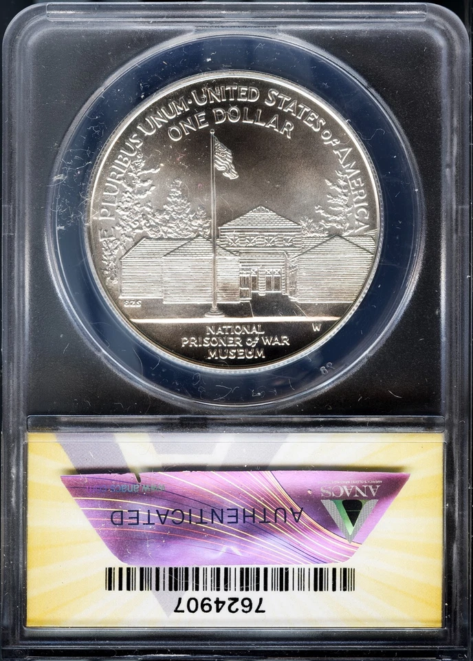 1994-W $1 POW Museum Dollar MS 70 ANACS 7624907 + Bonus - Image 2 of 2