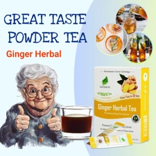 LeCharm Premium Herbal Ginger Tea 100% Natural & Sugar-Free (10 Sachets)