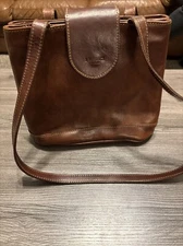 I Medici Vintage Genuine Leather Shoulder Bag Purse Color Brown Classic