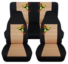 Frontrear Car Seat Covers Black-tan Wtree Frog Fits Wrangler Yj Tj Lj