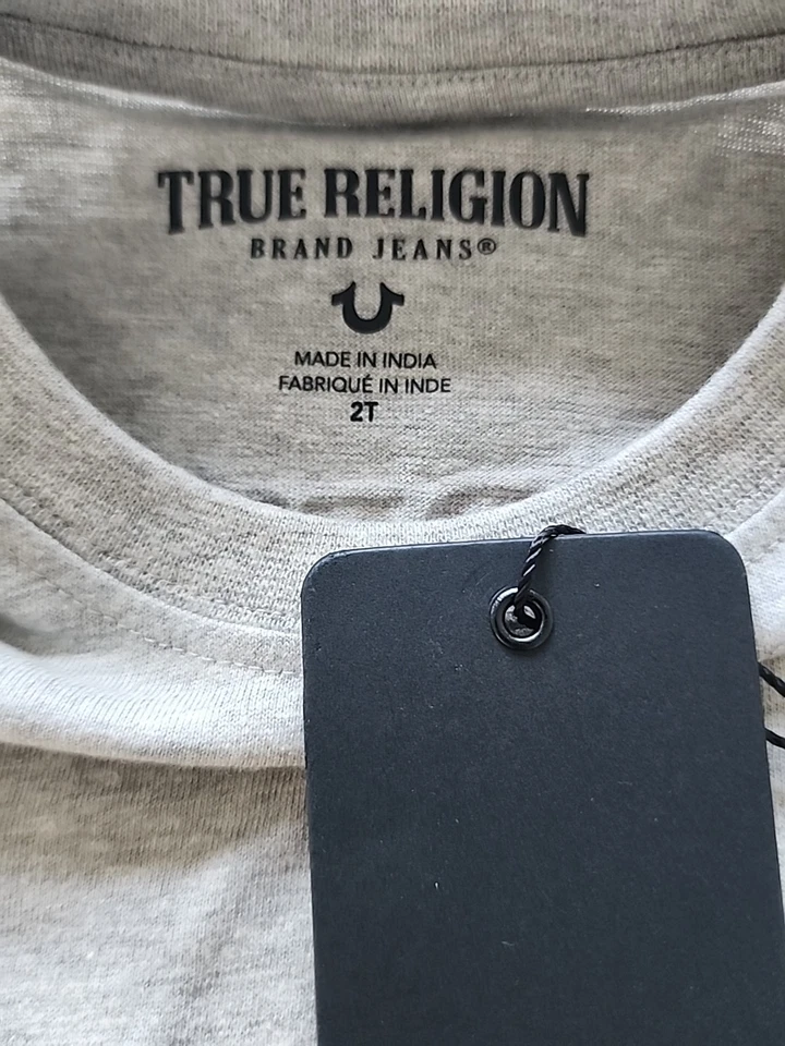 Camiseta True Religion Niños Manga Larga Gris Jaspeado Tr533lk628. 2T Foto 4 de 4