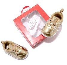 Nike Max 90 CRIB QS Gold White TD Toddler Infant Baby Shoes Sneakers 3c Metallic