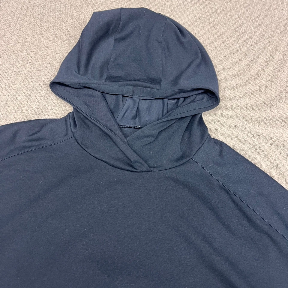 Lululemon Hoodie Womens Medium Navy Blue Cropped Open Back Pullover Athleisure - Image 3 of 4