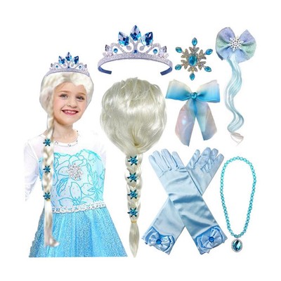 Princess Elsa Wig Frozen Elsa Braid Princess Elsa Dress Up Costume Cosplay Ac...