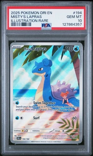 2025 Pokemon Destined Rivals Misty's Lapras #194 GEM MT PSA 10 Illustration Rare