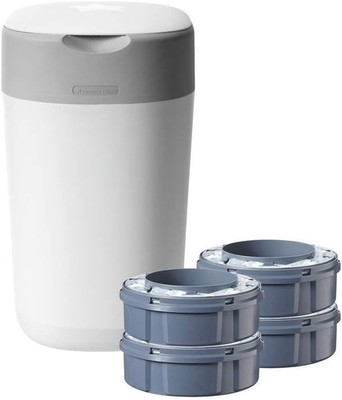 Tommee Tippee Twist & Click Windeleimer + Nachfüllpack (4 Monatsvorrat an Nachfüllpackungen)