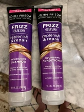 2x JOHN FRIEDA FRIZZ EASE REPLENISH & REPAIR SHAMPOO & CONDITIONER 8.45 Fl Oz Ea