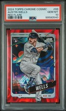 2024 TOPPS CHROME COSMIC RED FLARE #88 AUSTIN WELLS 3/5 PSA 10