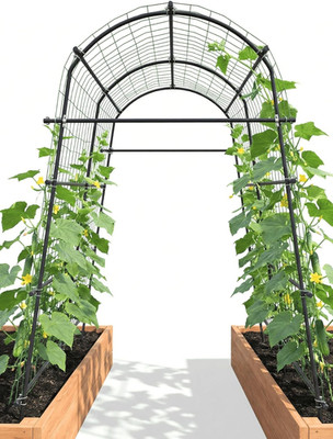 7Ft Heavy Duty Metal Garden Arch Trellis for Climbing Plants & Vegetables