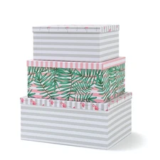 Soul & Lane Storage Boxes Set of 3 - Decorative Cardboard Gift & Memory Organ...