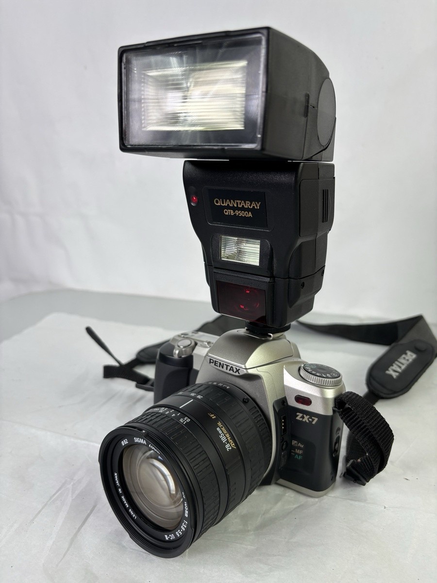 Pentax ZX-7 35mm Film Camera Bundle w/ 2 lenses , Case & More