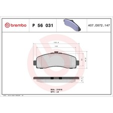 BREMBO P 56 031 Bremsbeläge Vorne für Nissan Micra