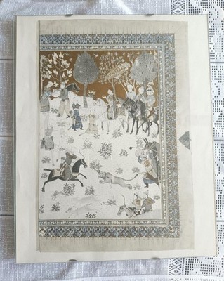 Persische Miniatur (1430), Shahnameh von Baysunghur UNESCO Repro 1956. 34×47 cm