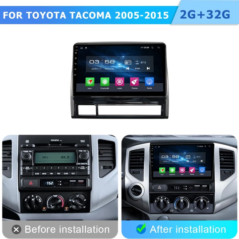 Stereo For Toyota Tacoma 2005-2015 Apple Carplay Android 13.0 Car Radio WiFi GPS Foto 2 de 4
