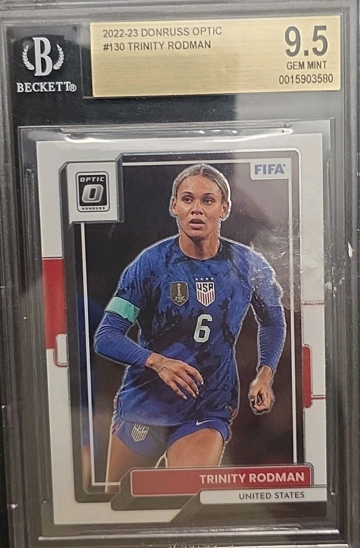 TRINITY RODMAN 2022-23 Panini Donruss OPTIC FIFA #130 USWNT WORLD CUP BGS 9.5