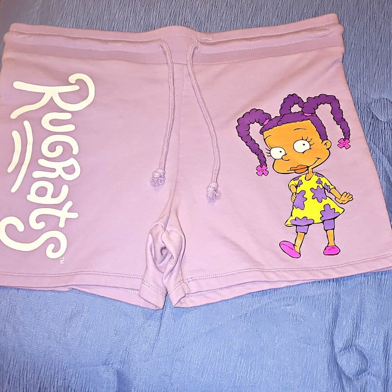 Nickelodeon Rugrats Susie Carmichael Lavender Drawstring Shorts Junior XL 15-17
