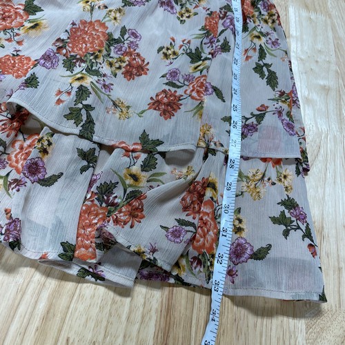Lulus NWT Sweet Type of Love Floral Long Sleeve Mini Dress Beige Size M Tiered - 第 6/7 張圖片