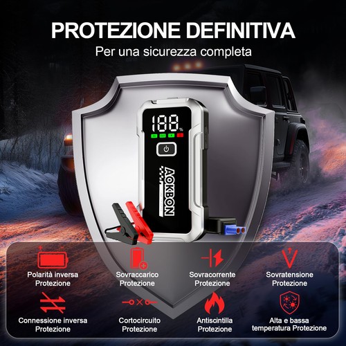 ✅Avviatore di Emergenza per Auto 4000A Avviatore Batteria Auto Starter Jump Auto - Foto 5 di 9