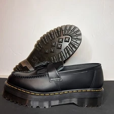 Dr Martens Adrian Quad Platform Black Smooth Leather Shoes Mens Sizes NEW*