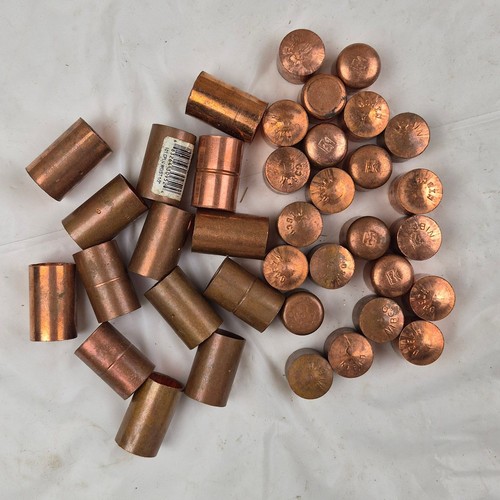 Lot of 37 - 1/2" Copper Couplings & End Caps Sweat Solder Fittings NIBCO NOS