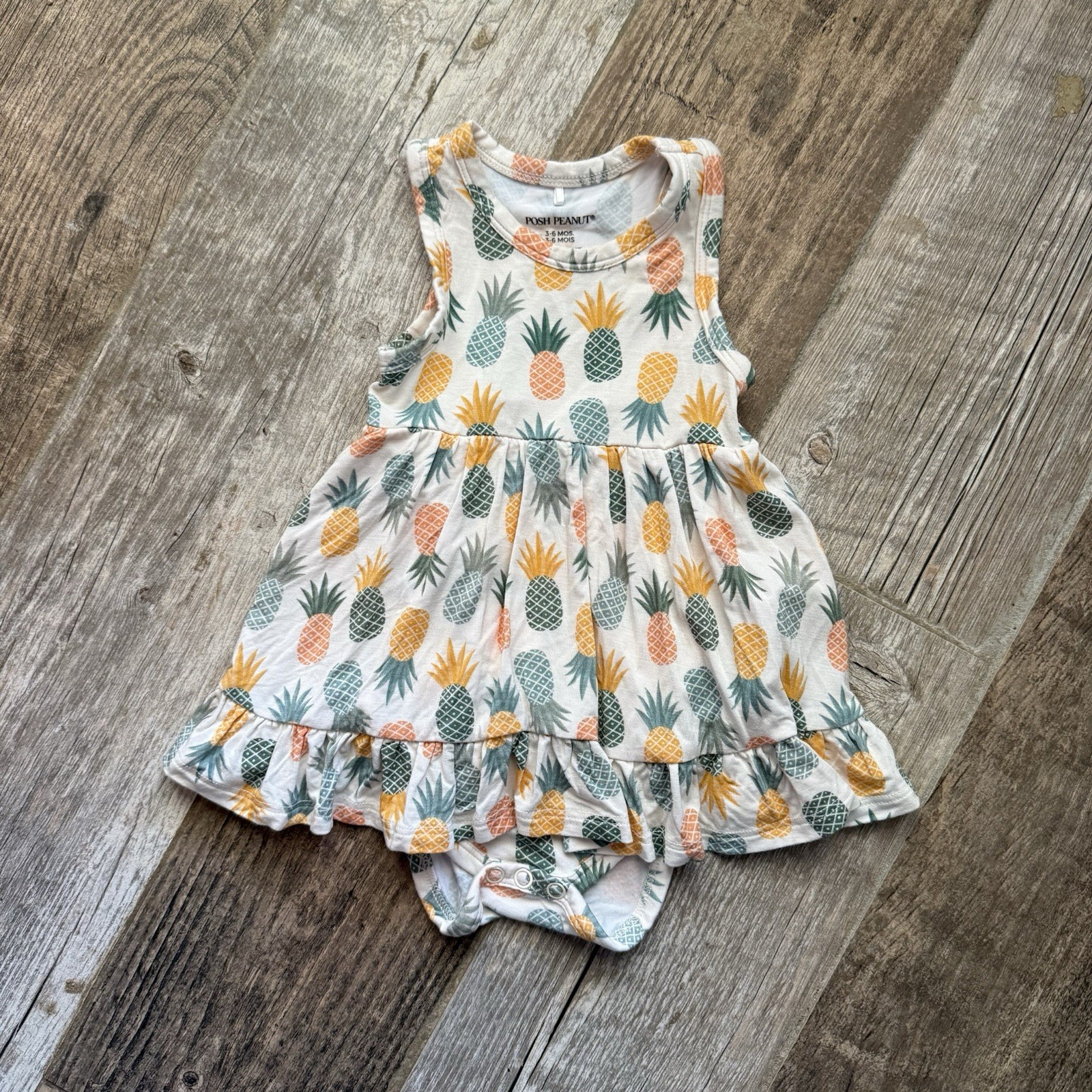 POSH PEANUT RACERBACK TWIRL BODYSUIT DRESS IN MCGUIRE 3-6 mo bamboo