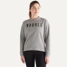NoBull Women's Crewneck Long Sleeve Sweatshirt Heather Gray Size XS