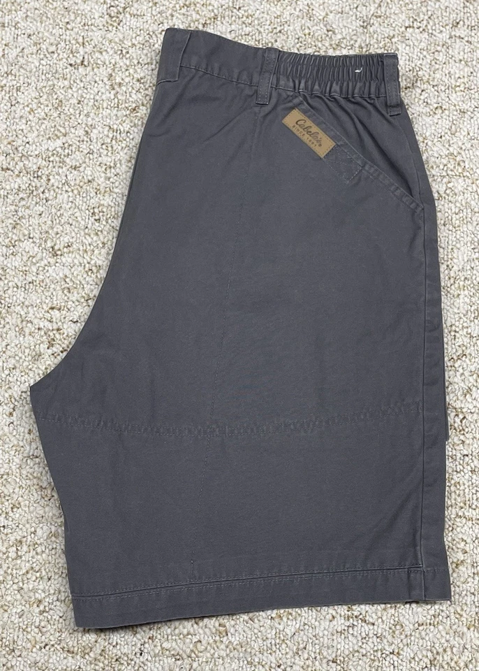 Shorts Cabelas Cargo Masculino 38 Bolsos de Trabalho para Caminhada ao Ar Livre Cintura Elástica Cinza Escuro - Imagem 3 de 4