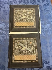 Chinese pair Silk embroidery Robe Qing China Asian