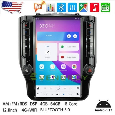 Car GPS Navigation Radio Stereo 4G+64G For Dodge RAM 1500 2500 3500 4500 2019-24