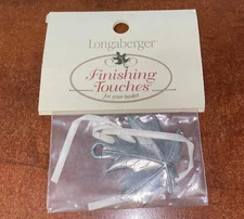 Longaberger Homestead Danforth Fine Pewter Leaf Basket Tie On Silver New