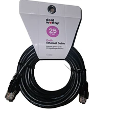 Cat6 Ethernet Cable 25ft Deal Worthy 10Gbps High Speed LAN Internet Network Cord