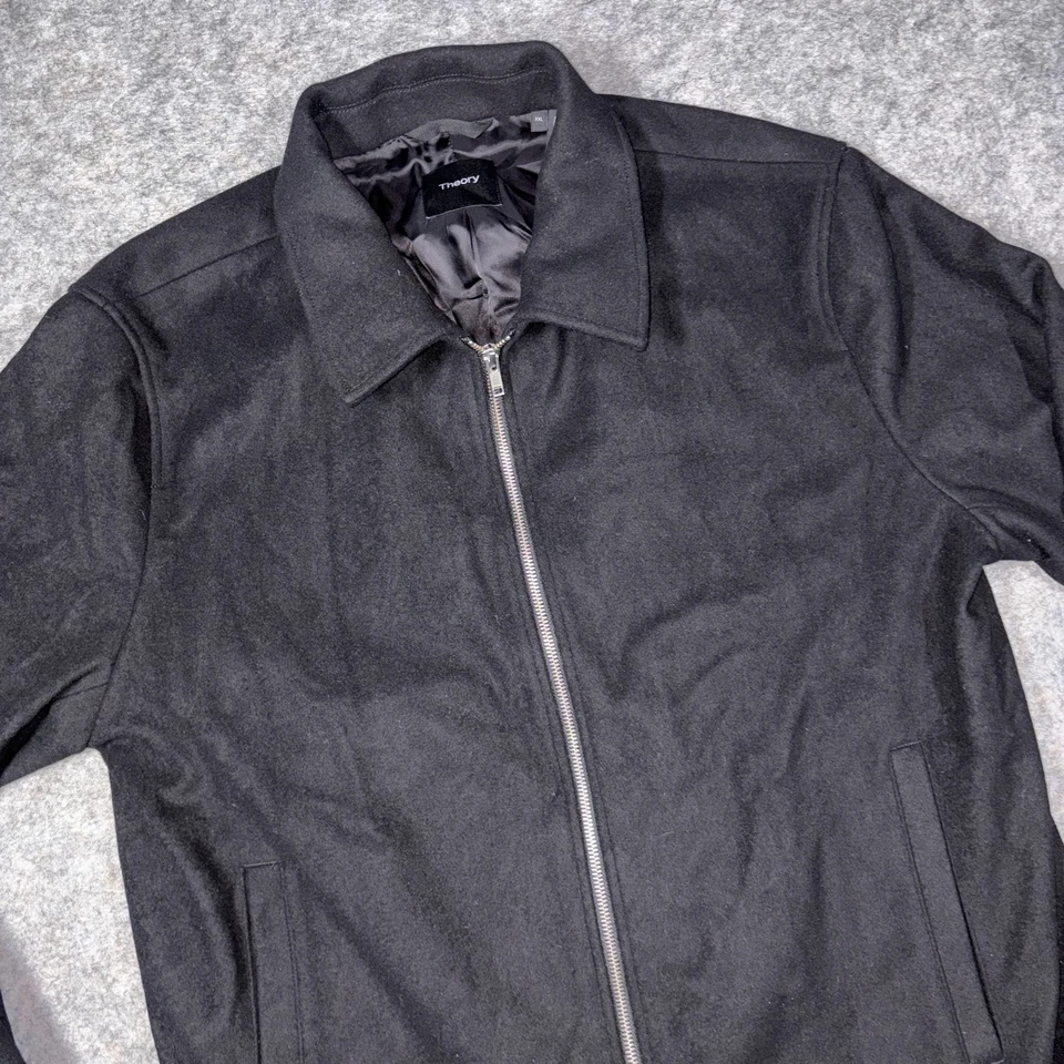 Chaqueta urbana Theory Wyatt para hombre XXL negra mezcla de lana Melton cachemir cremallera completa Foto 2 de 4