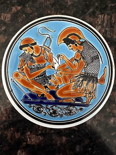 4 Vintage Hand Made by Niarchos Hellas Greek Mythology Stone/Tile Coasters - Picture 3 of 13