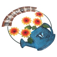 Sunflower Welcome Sign Outdoor Metal Wall Decor Hanging Decoration