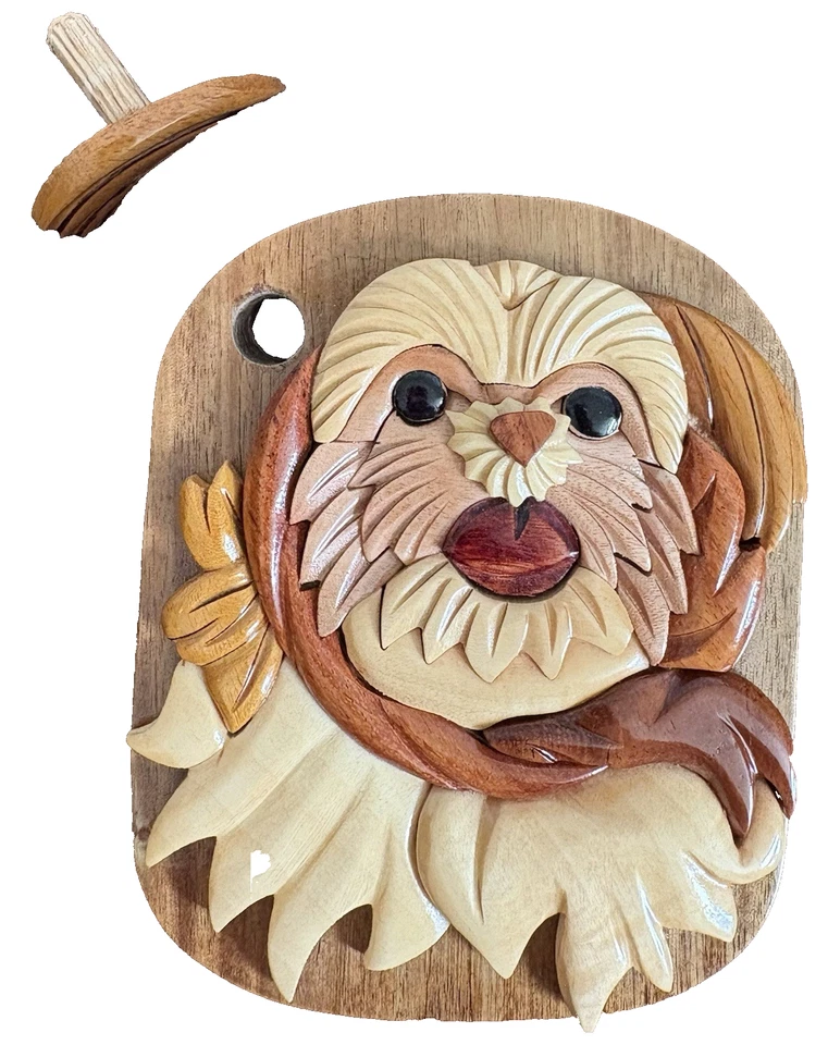 NUEVO Rompecabezas de madera tallado a mano Intarsia Star Wars EWOK 3D caja de madera 5,5" de alto Foto 2 de 4