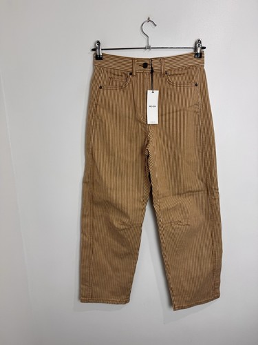 Me+Em Cotton Stripe Engineered Leg Barrel Leg Trouser UK 4 New With Tags