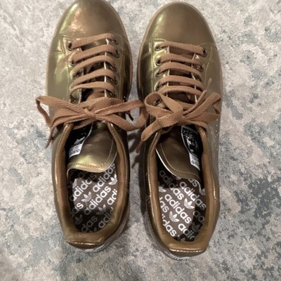 adidas Stan Smith Men's Gold Low Top Lace Up Sneakers Rubber Outsole Solid