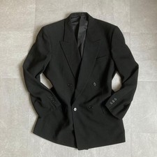 90s Vintage Suit Setup Double Black Wedding Mode double-breasted suit set JAPAN