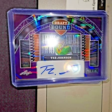 2025 LEAF PURPLE METAL WAVE "DRAFT BOUND" DB-TJ1 TEZ JOHNSON RC AUTO 3/7 - BUCS