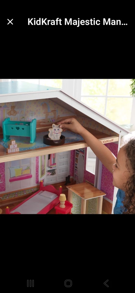 KidKraft Majestic Mansion Wooden Dollhouse with 34 Accessories, Elevator  Garage - Image 4 of 4