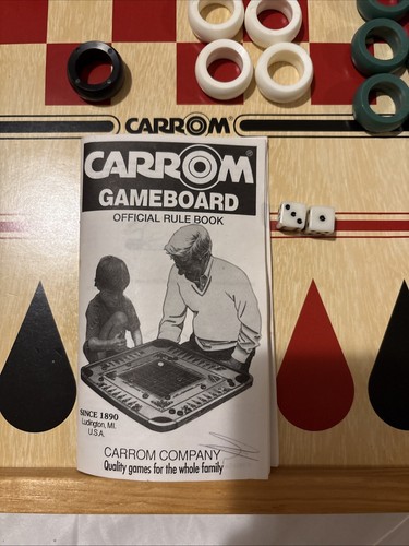 Vintage Carrom Wooden Game Board Table Set Model 108 USA Backgammon Checkers - Picture 2 of 12