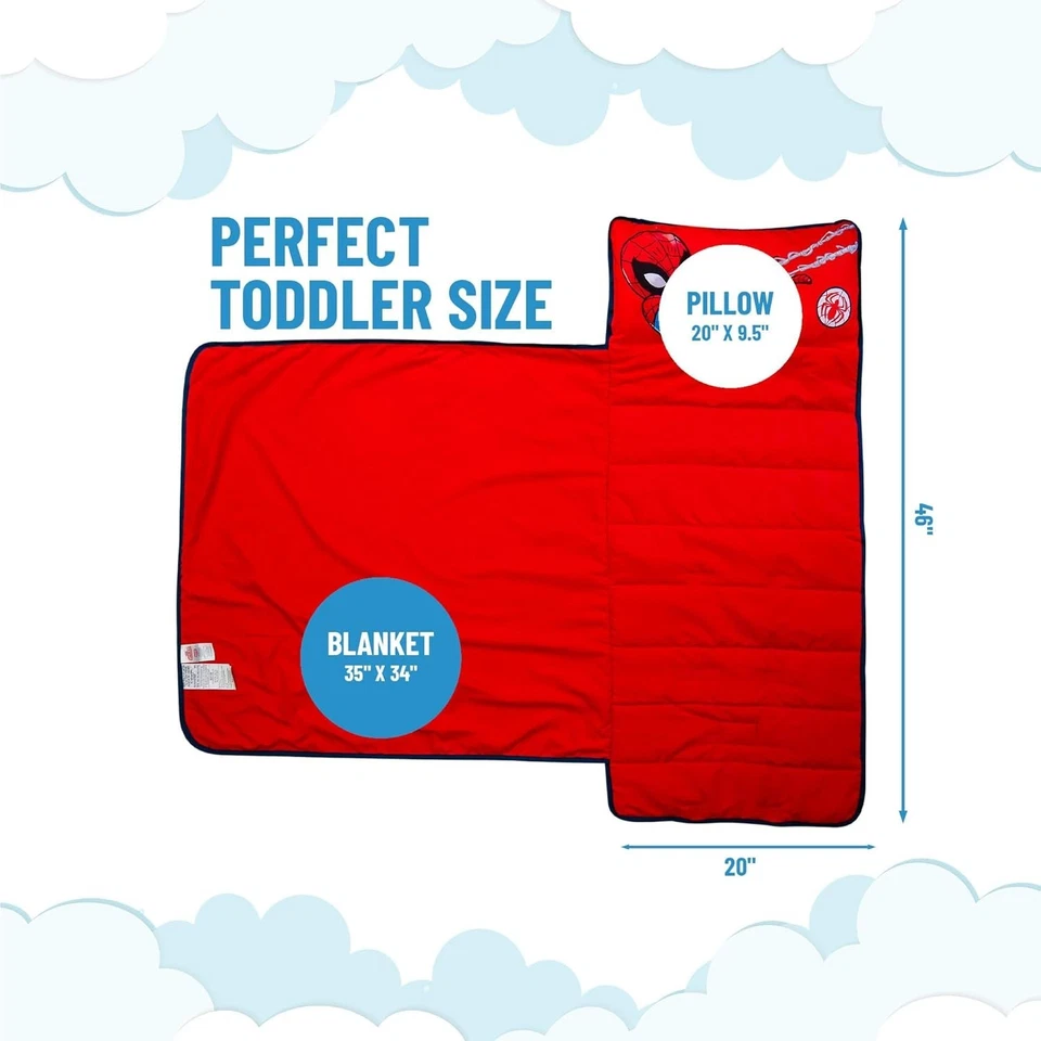 Alfombrilla para siesta Spiderman para niños con almohada y manta Foto 4 de 4