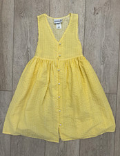 Vintage Speechless Girls Yellow/White Gingham V-Neck Sleeveless Dress 10