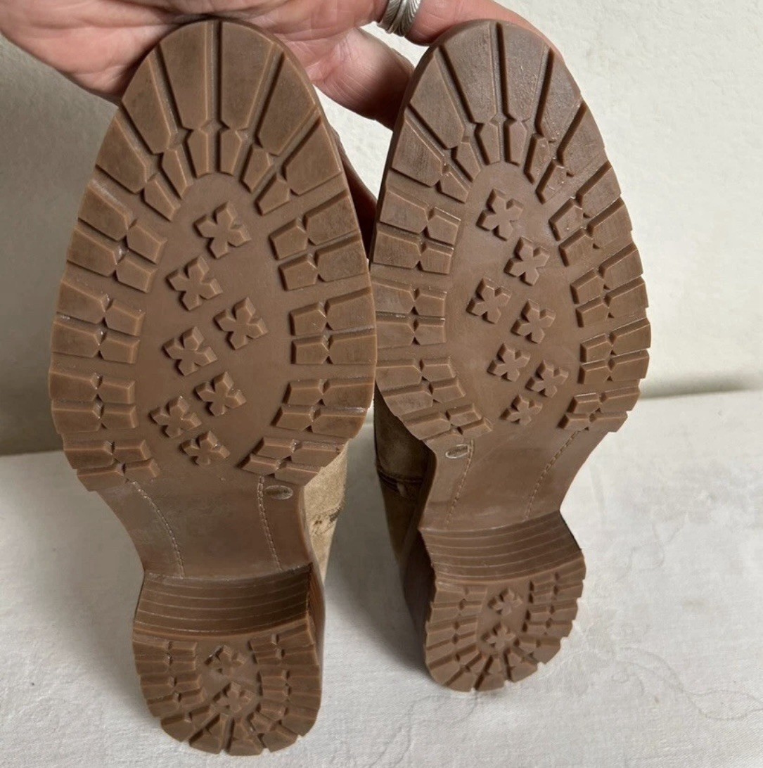 SAOLA Stivali bohemien Sole Society donna 9 5 Faunya marrone scamosciato stile combattimento cowgirl