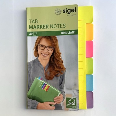 sigel brilliant, bunte neon Post-Its, Notizzettel, Haftnotizen mit Linien